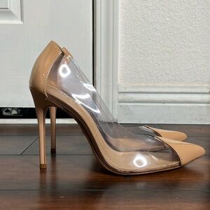 Schultz Cendi Pump Women's size 8.5 Stiletto See Through Vinyl Sexy Neut…